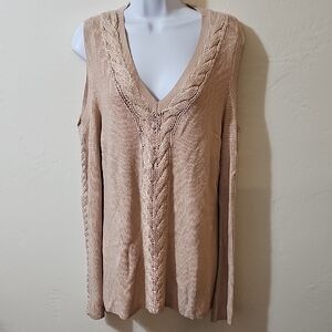 Women's Off-the-Shoulder Sweater - Tan